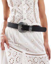 Pieces - Riem Met Western Gesp - Lyst
