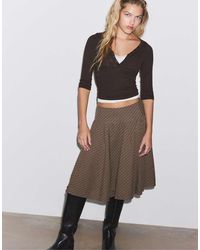 Stradivarius - Midi Skirt With Godets - Lyst