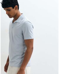 Mango - T-Shirt Met Kraag Met Split - Lyst