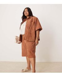 ASOS - Curve Suede Bermuda Shorts Co-Ord - Lyst