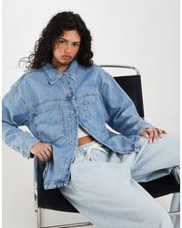 ONLY - Chemise en jean coupe carrée - clair - Lyst
