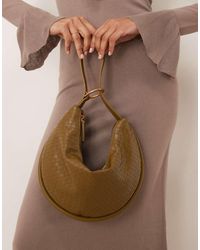 ASOS - Borsa Multiuso Da Spalla E A Mano Con Trama Ondulata Verde - Lyst