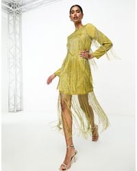 ASOS - Embellished Fringe Beaded Mini Dress With Beaded Hem - Lyst