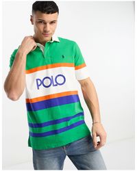 Polo Ralph Lauren - Large Logo Stripe Short Sleeve Rugby Polo Classic Fit - Lyst