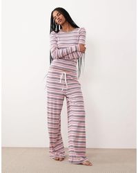 ASOS - Long Sleeve & Wide Leg Trouser Pyjama Set - Lyst