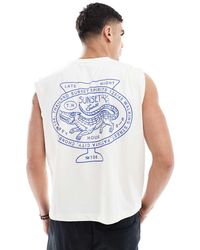 ASOS - Canotta Squadrata Oversize Sporco Con Stampa Di Città Sulla Schiena - Lyst
