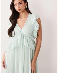 Y.A.S - Frill Detail Chiffon Maxi Dress - Lyst