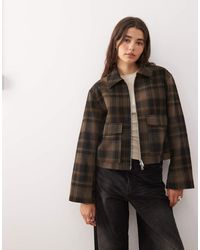 Monki - Short Collared Jacket With Wool - Lyst