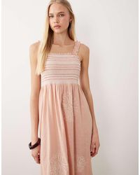 Accessorize - Vestido Playero Largo Con Tirantes De Volantes Y Bordados - Lyst