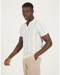 Brave Soul - Striped Trophy Neck Knitted Polo Shirt - Lyst