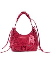 Desigual - Borsa Piccola Rossa Con Applicazioni Floreali - Lyst