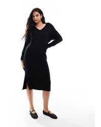 Vila - – gestricktes pullover-midikleid - Lyst