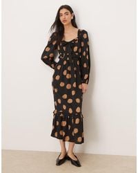 Wednesday's Girl - Bow Detail Long Sleeve Midaxi Dress - Lyst