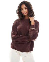 ONLY - Round Neck Rib Knit Sweater - Lyst