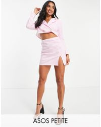 ASOS Asos Design Petite Jersey Suit Mini Skirt With Split Detail - Pink