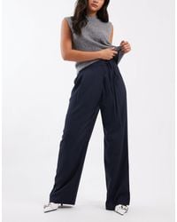 ASOS - Tailored Wide Leg Trousers With Wrap Tie Detail - Lyst