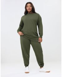 Yours Clothing - Crew Neck Sweatshirt & Jogger Set - Lyst