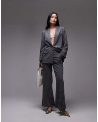 ASOS - Pantalon d'ensemble ajusté puis évasé - anthracite - Lyst