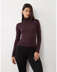 Pretty Lavish - Fine Knit Long Sleeve Roll Neck Top - Lyst