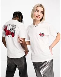 Vans - Rose Bed Skull Back Print T-shirt - Lyst