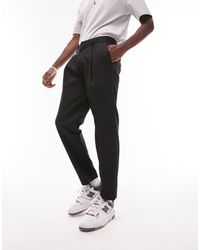 TOPMAN - Tapered Pronounced Twill Trousers - Lyst