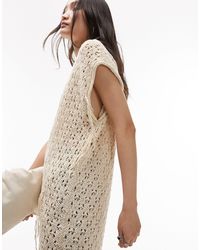 TOPSHOP - Knitted Stitchy Sleeveless Mini Dress - Lyst