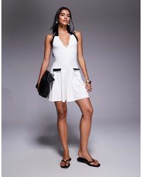 River Island - Vestito Stile Tennis Allacciato Al Collo Con Dettagli A Contrasto - Lyst