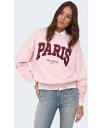 Jdy - Mesa Crew Neck Long Sleeve Embroidered Sweatshirt - Lyst