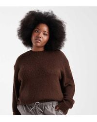 Renee Studio - Plus Exclusive Fluffy Knit Oversized Drop Shoulder Crew Neck Jumper - Lyst