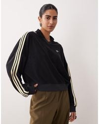 adidas Originals - Terry Towel V Neck Long Sleeves Polo Shirt - Lyst