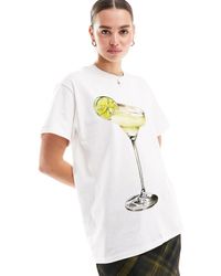 ASOS - Oversized T-shirt With Lime Cocktail Drink Graphic - Lyst