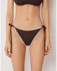 Calzedonia - Tie Bikini Bottoms Bicolor Embroidery - Lyst