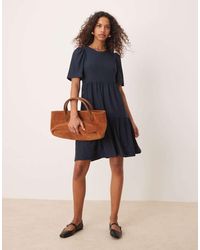 Jdy - Mini Jurk Van Broderie Met Stroken - Lyst