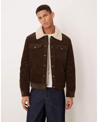 Mango - 100% Cotton Cord Jacket With Borg Collar - Lyst