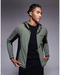 EA7 - Armani - - vigor 7 - sweat à capuche zippé avec logo - Lyst