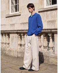 ASOS - Relaxed Compact Knit Notch Neck Polo Shirt - Lyst