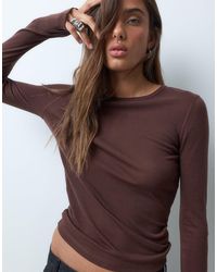 ASOS - Premium Crew Neck Long Sleeve Top - Lyst