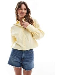ASOS - Poplin Crop Cinch Waist Shirt - Lyst