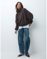 ASOS - Funnel Neck Half Zip Pull Over Polar Fleece Sweatshirt - Lyst