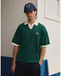 Bershka - Short Sleeve Print Polo Shirt - Lyst