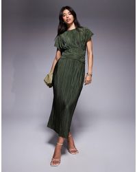 ASOS - Plisse Sleeveless Twist Front Maxi Dress - Lyst