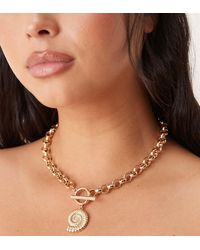 ASOS - Collar Con Barra En Forma De T Y Charm De Concha De Asos Design Curve - Lyst
