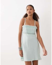 ASOS - Cami Mini Dress With Lace Trim - Lyst