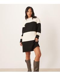 Vila - Colour Blocking Knitted Mini Dress - Lyst