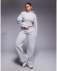 Kaiia - Exclusive Cotton Rich Pintuck Side Seam Detail Wide Leg joggers - Lyst