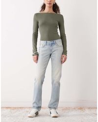 Weekday - Mid Waist Straight Leg Jeans - Lyst