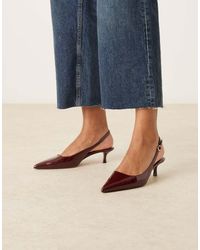 Mango - Scarpe Verniciate Ciliegia A Punta Con Tacco - Lyst
