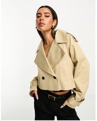 ASOS - Trench-coat court - taupe - Lyst