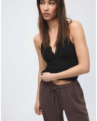 Stradivarius - Flowing Trousers With Linen - Lyst