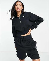 Nike - Sportswear Phoenix Fleece Cropped Sweatshirt Met Korte Rits Voor - Lyst